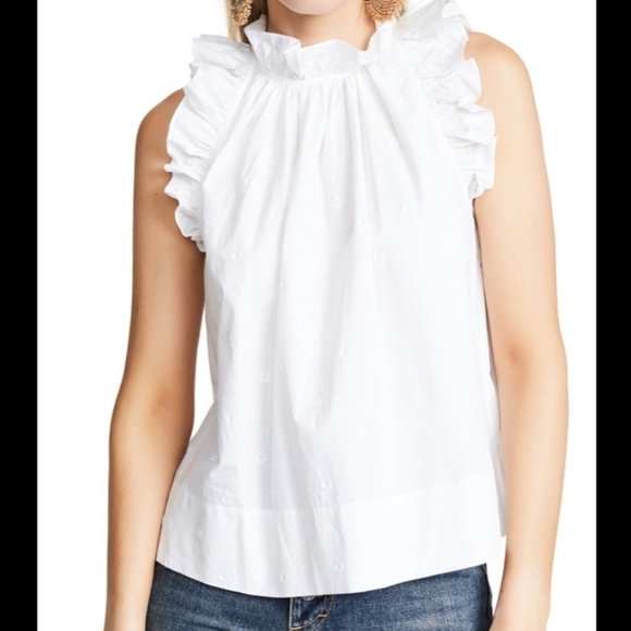 Ulla Johnson - Tilda - White Ruffle Top - Picture 1 of 5